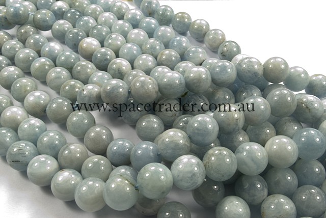 04mm Plain Round Aquamarine (A Grade) Bead - 40cm strands