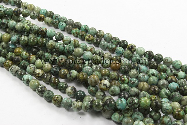 04mm Plain Round Africa Turquoise Bead - 40cm strands