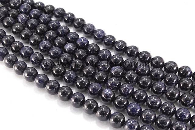 04mm Plain Round Blue Gold Sand Bead - 40cm strands