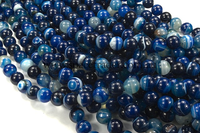 06mm Plain Round Banded Dark Orchid Agate Bead - 40cm strands