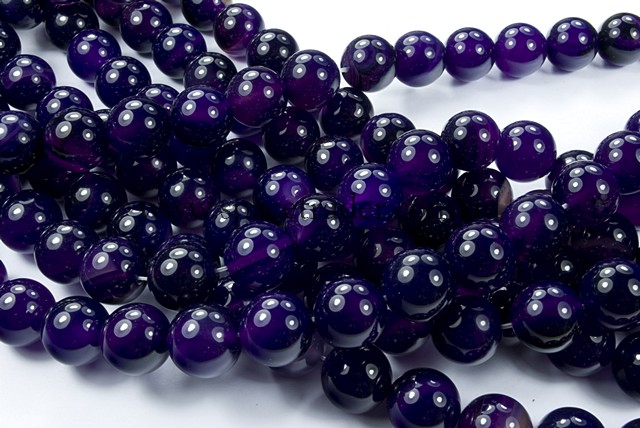04mm Plain Round Dark Purple Agate Bead - 40cm strands
