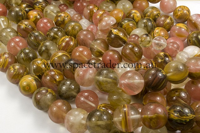 04mm Plain Round Fire Cherry Quartz Bead - 40cm strands