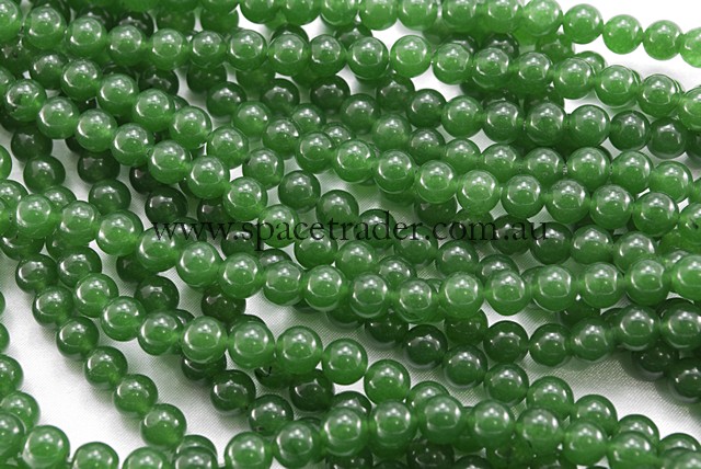 04mm Plain Round Malaysia Green Jade ( Dyed ) Bead - 40cm strands