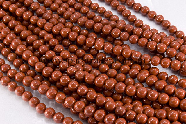10mm Plain Round Red Jasper Bead - 40cm strands