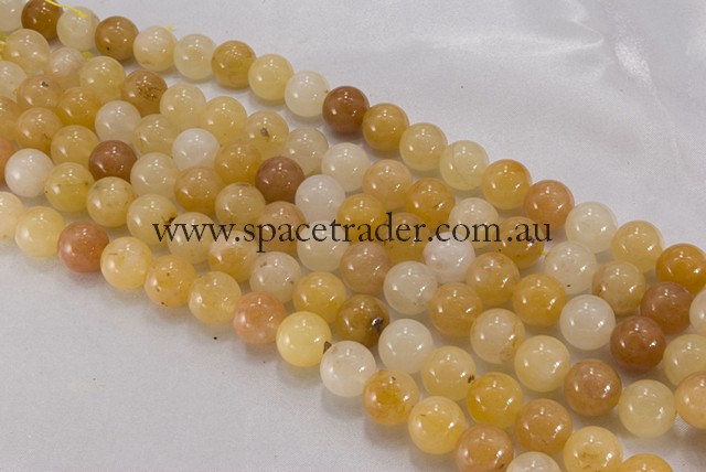 04mm Plain Round Yellow Jade Bead - 40cm strands