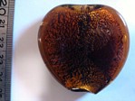 glass - foil - 10112-008 - 50mm heart - brown x 1 KG