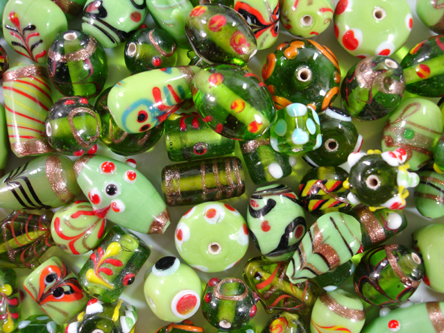 glass - mix - 2705 - peridot fancy mix x 1kg