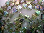 glass - 1698-314 - 5mm triangles - peridot green x 1 KG