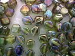 glass - 1699-314 - 6 x 4mm flat diamond - peridot green x 1 KG