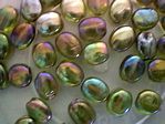glass - 1700-015 - 6 x 4mm flat oval - peridot green x 1 KG