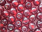 glass - round - 08mm - 1607-002 transparent red x 1 KG