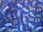 glass - round - 08mm - 1607-017 transparent mid blue x 1 KG