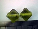 glass - 1818-314 - 10mm X cube - transparent peridot x 1 KG