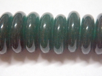 glass - tribal disc - 4815 - 15mm - 289 trans green x 500 beads