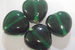 glass - 1828-003 - 18mm heart - transparent green x 1 KG