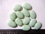 glass - 1535-286 - 12 x 8mm  flat oval - jade green x 1 KG