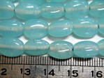 glass - 1535-293 - 12 x 8mm flat oval - translucent blue x 1 KG