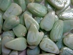 glass - 1813-286 - 15 x 10mm leaf - light jade x 1 KG