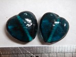 glass - 1828-016 - 18mm heart - trans aqua x 1 KG