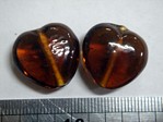glass - 1828-019 - 18mm heart - light brown x 1 KG
