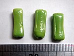 glass - 1807-037 - 18 x 8mm rectangle - opaque light green x 1 KG