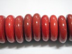 glass - tribal disc - 20mm - 281 cherry red x 250 beads