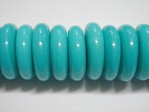 glass - tribal disc - 4815 - 15mm - 285 opaque green x 500 beads