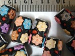 kashmiri beads - 15002 - flower tubes x 200 beads