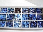 bead kits - 4605 - mix glass bead kit - blues x 12 sets