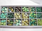 bead kits - 4605 - mix glass bead kit - green x 12 sets